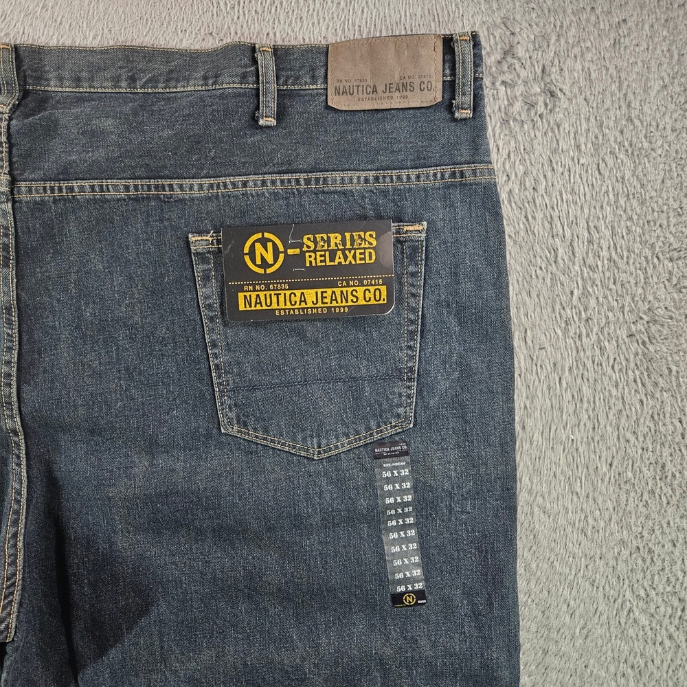 Nautica Jeans Co Mens N-Series Relaxed Fit Dark Wash Denim Jeans 56x32 NWT NEW